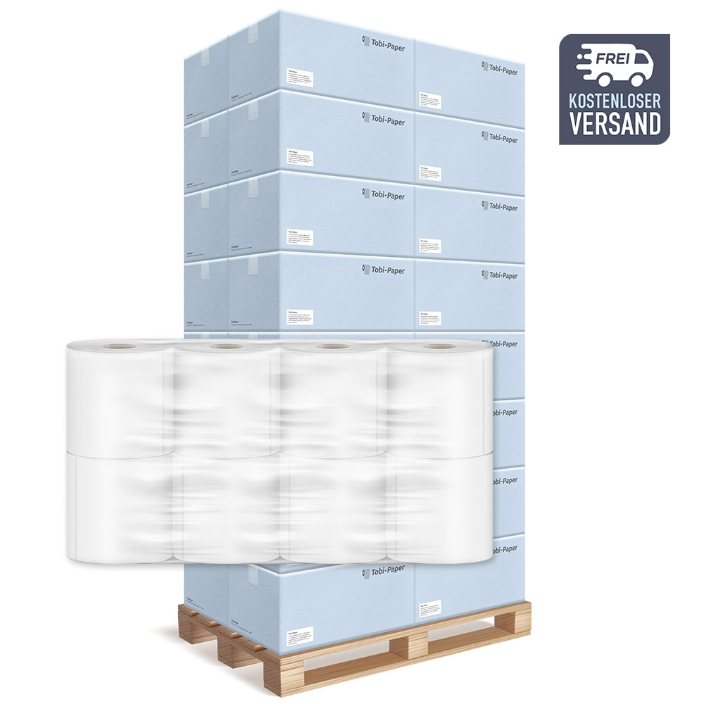 Toilettenpapier 2-lagig Recycling weiß 250 Blatt - Palette (33 VE) Toilettenpapier 2-lagig Recycling weiß 250 Blatt - Palette (33 VE)