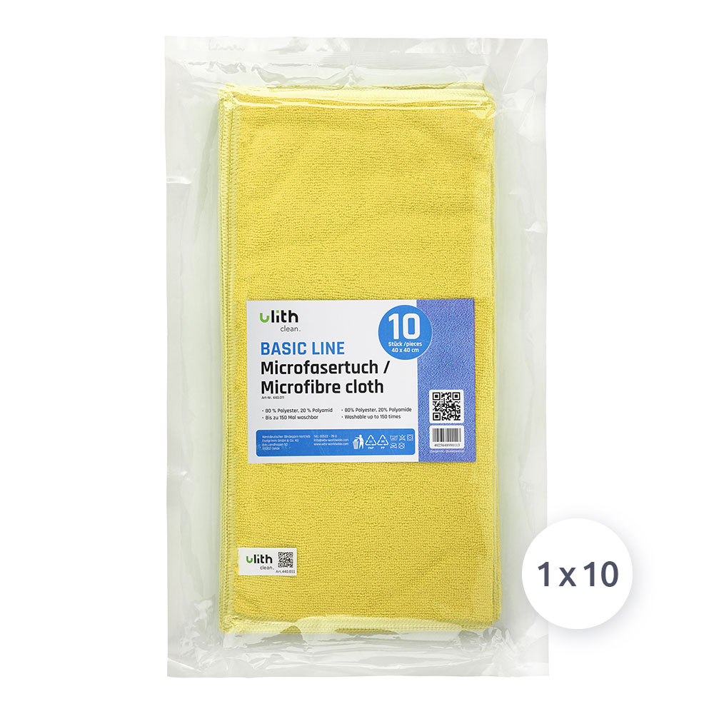 Microfasertücher Ulith Basic Line 40 x 40 cm gelb 10 Stück