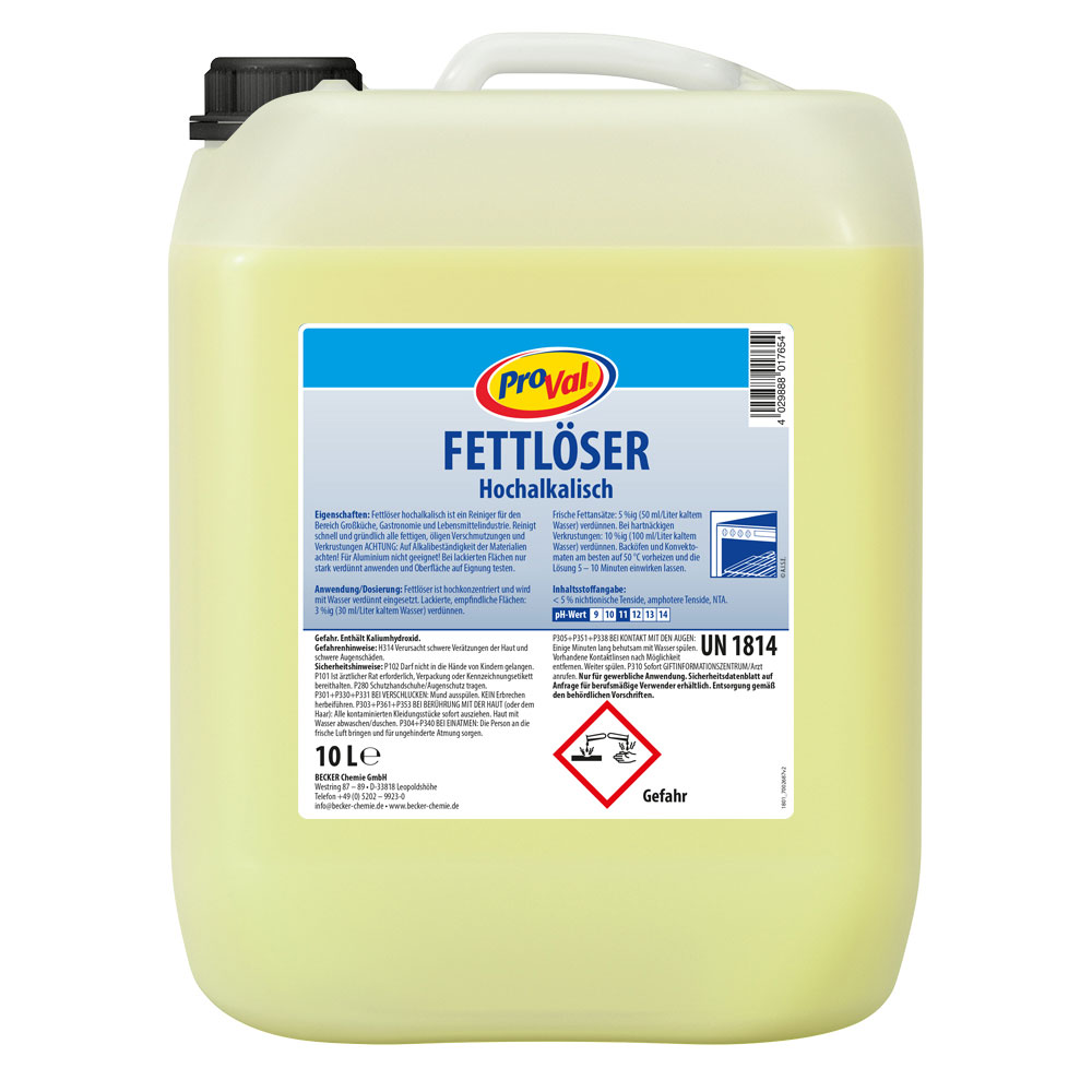 Fettlöser ProVal hochalkalisch 10 Liter Kanister