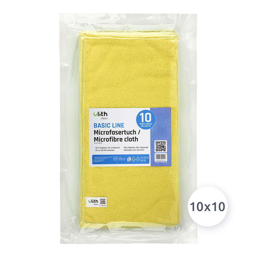 Microfasertücher Ulith Basic Line 40 x 40 cm gelb 100 Stück Microfasertücher Ulith Basic Line 40 x 40 cm gelb 100 Stück