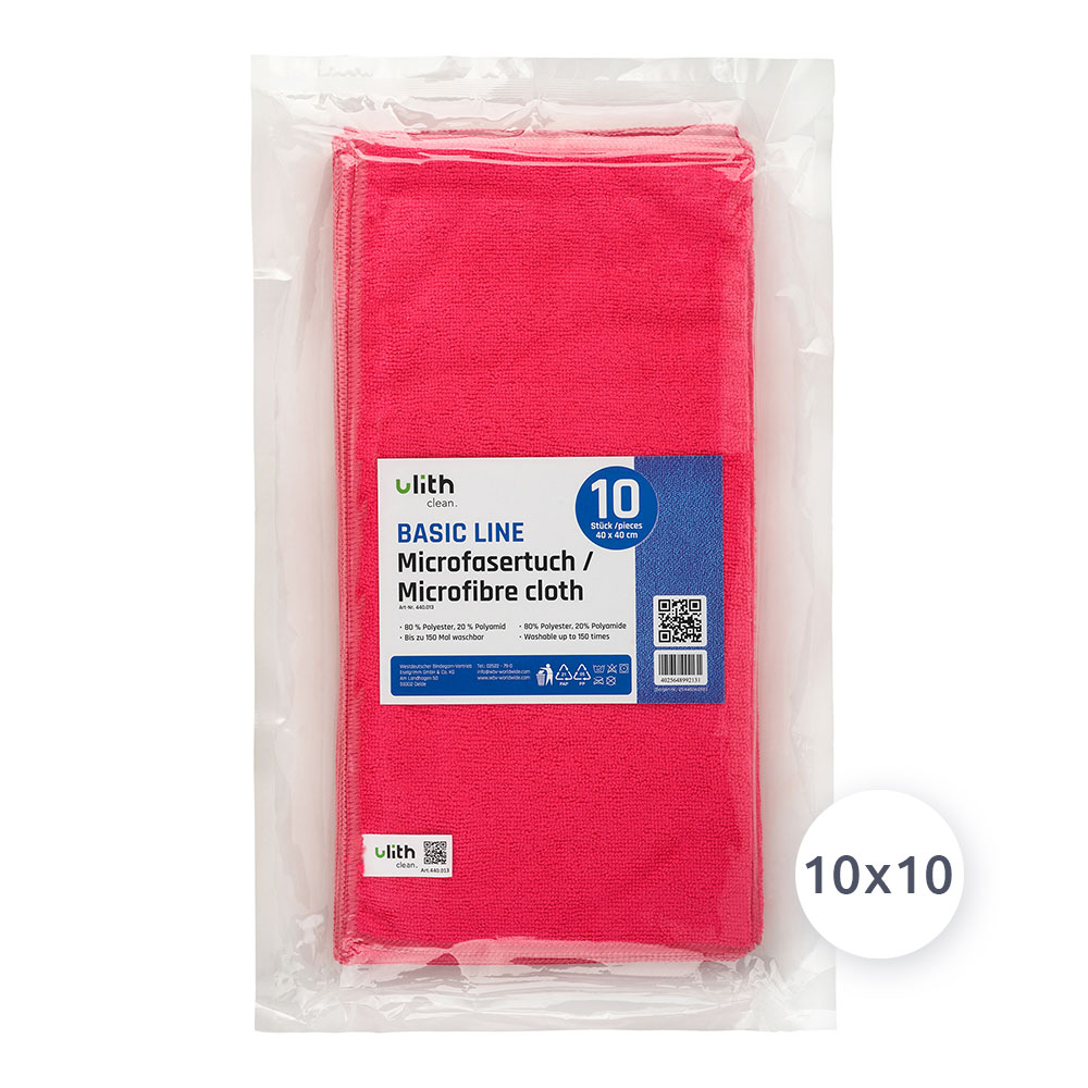 Microfasertücher Ulith Basic Line 40 x 40 cm rot 100 Stück Microfasertücher Ulith Basic Line 40 x 40 cm rot 100 Stück
