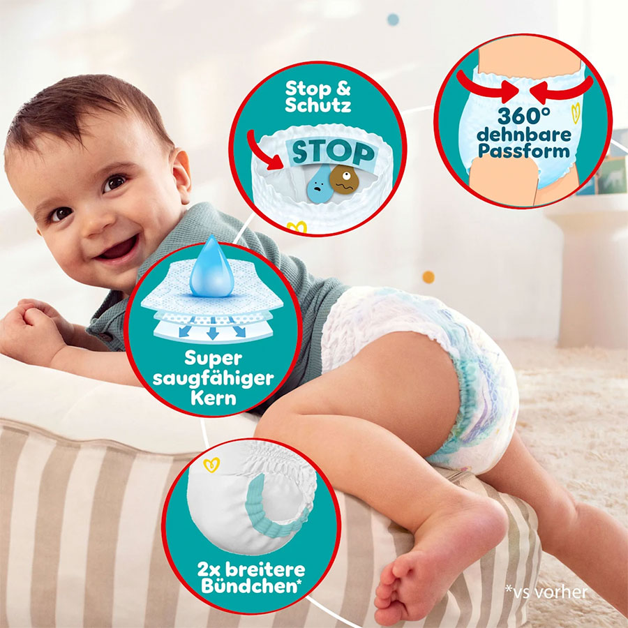 Pampers Baby Dry Pants Extra Large Größe 7 (17+ kg) 72 Stück
