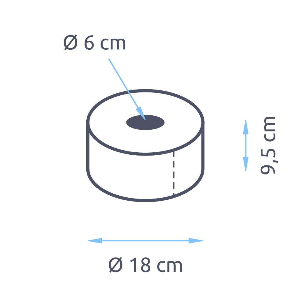 Mini-Jumbo Toilettenpapier 2-lagig hochweiß Ø 18cm 150m pro Rolle