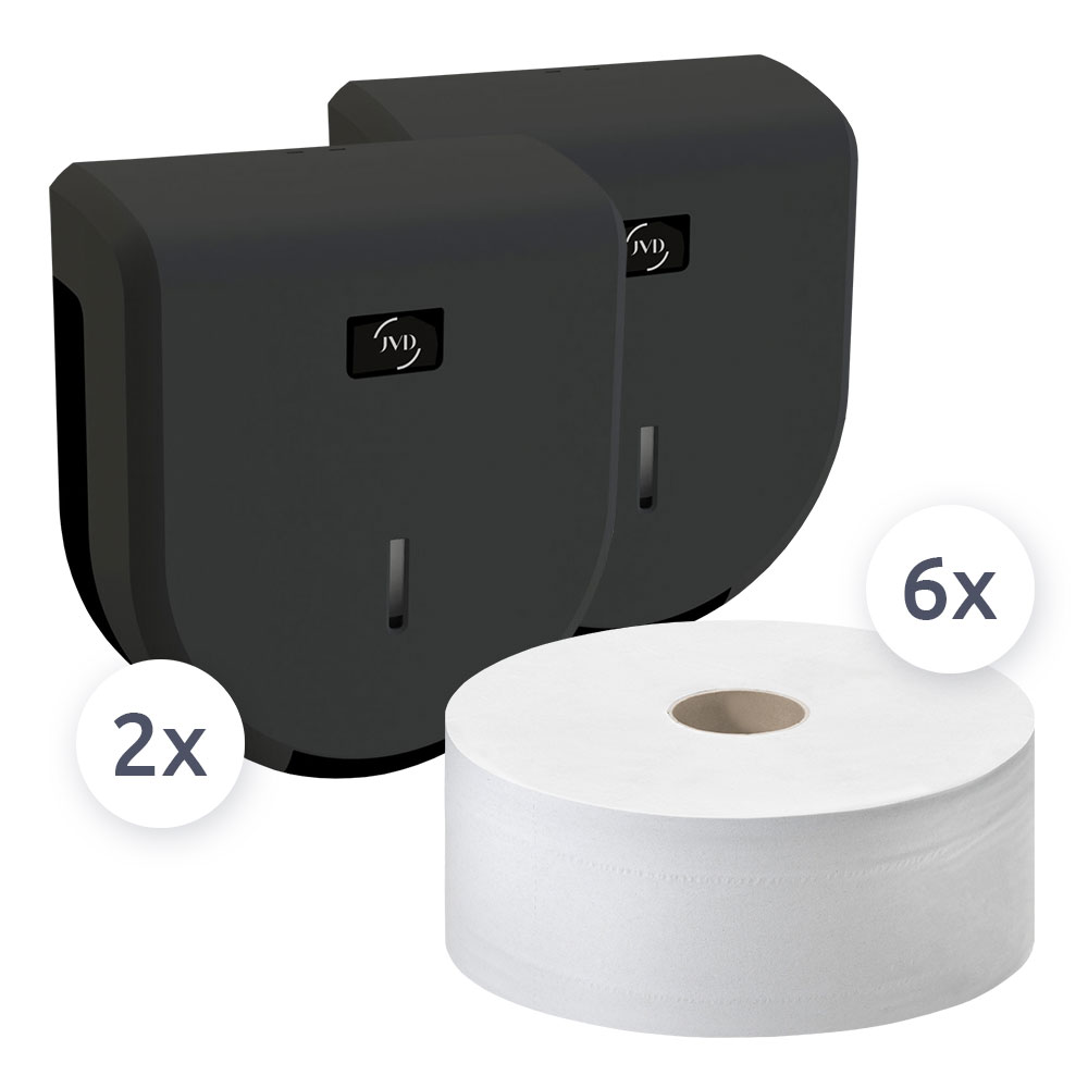 Hygiene-Set SP202-S - 2 Spender + 6 Jumborollen Hygiene-Set SP202-S - 2 Spender + 6 Jumborollen