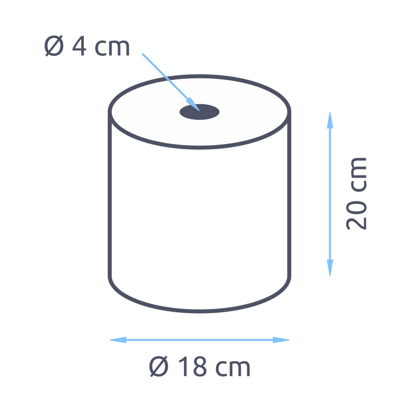Handtuchrollen Paperdi 2-lagig Zellstoff hochweiß 20cm Breite 4cm Hülse