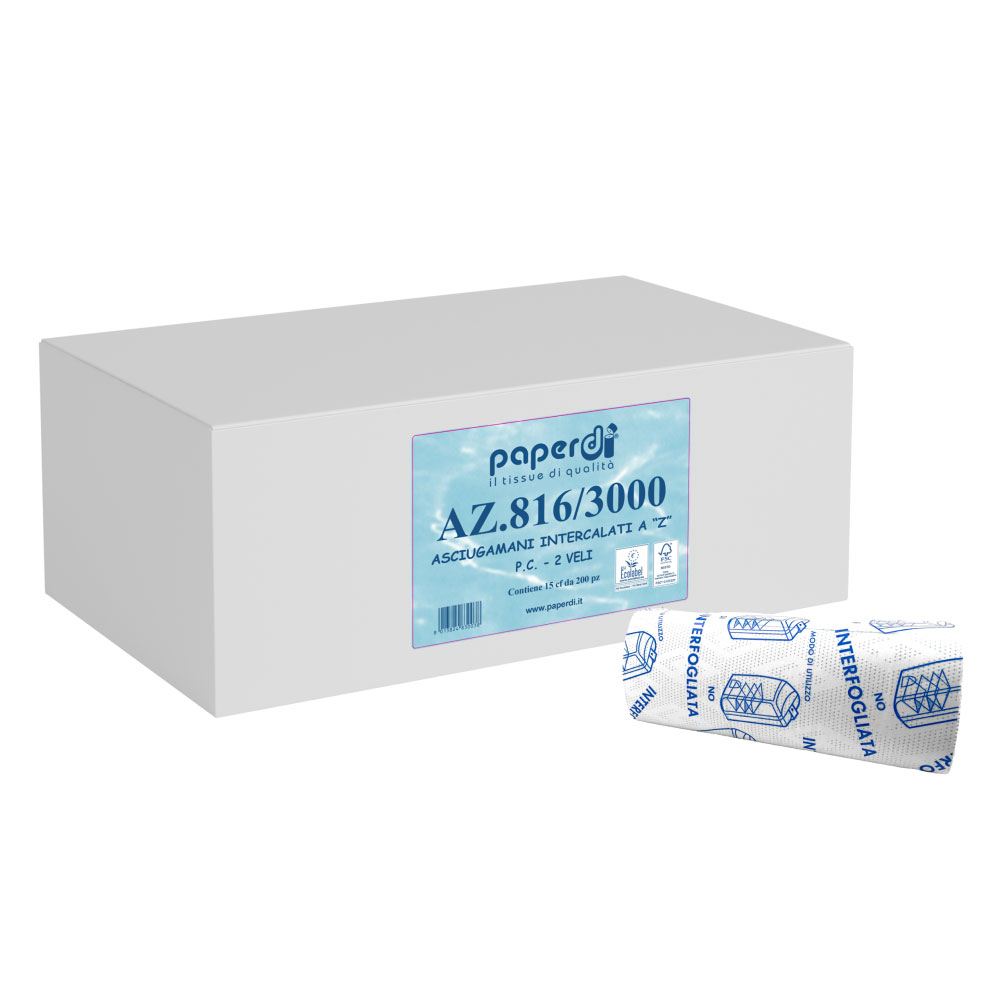 Falthandtücher Paperblu 2-lagig Z-Falz Zellstoff weiß 21x24cm - 3000 Blatt Falthandtücher Paperblu 2-lagig Z-Falz Zellstoff weiß 21x24cm - 3000 Blatt