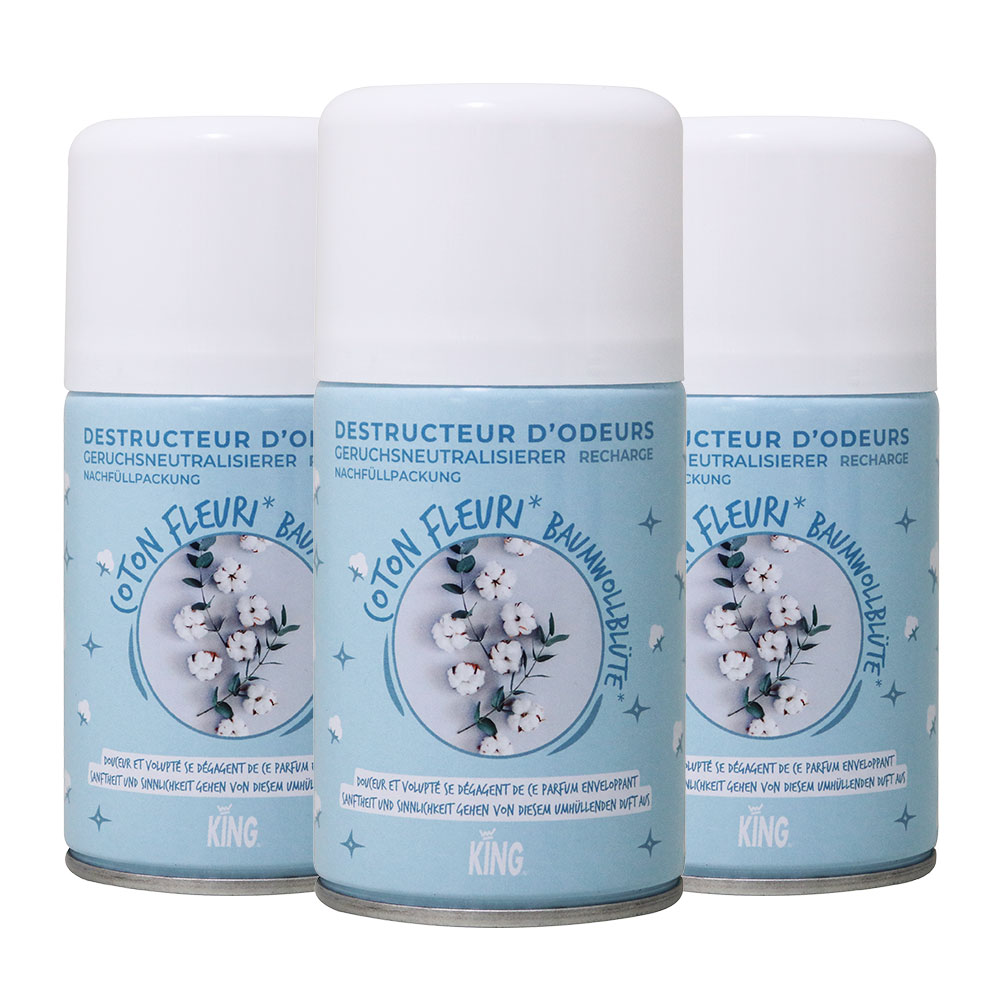 Hygiene-Set SP205 - King Spender + 3 Nachfüllkartuschen Baumwollblüte