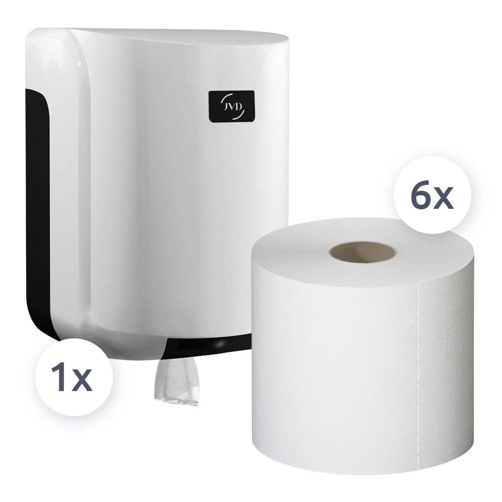 Hygiene-Bundle SP201 - Handtuch-Rolle + Spender Hygiene-Bundle SP201 - Handtuch-Rolle + Spender