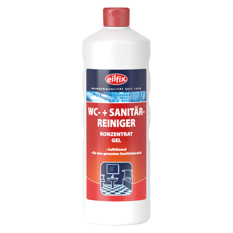 WC und Sanitärreiniger eilfix rot Gel 1000 ml Flasche - 12 Stück pro Karton