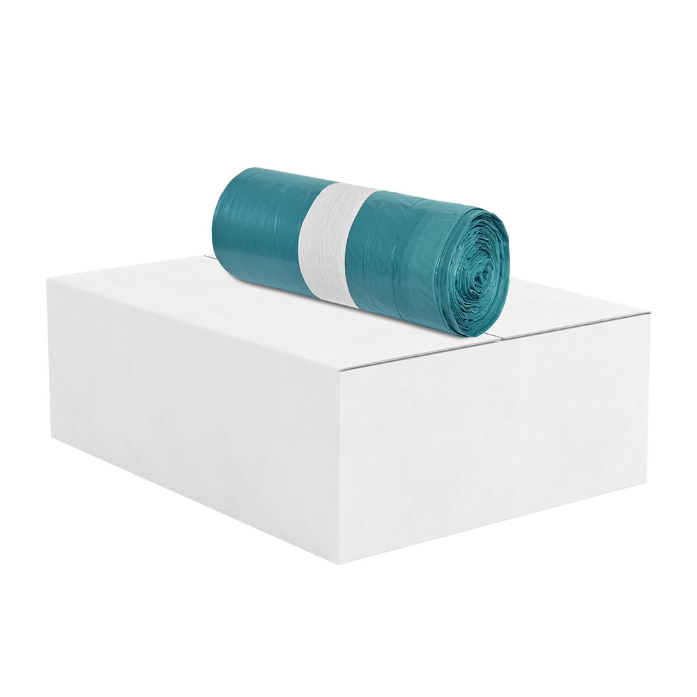 Zugbandsäcke 120 Liter blau LDPE 70 x 100 cm Typ 60 34μ Karton mit 250 Stück