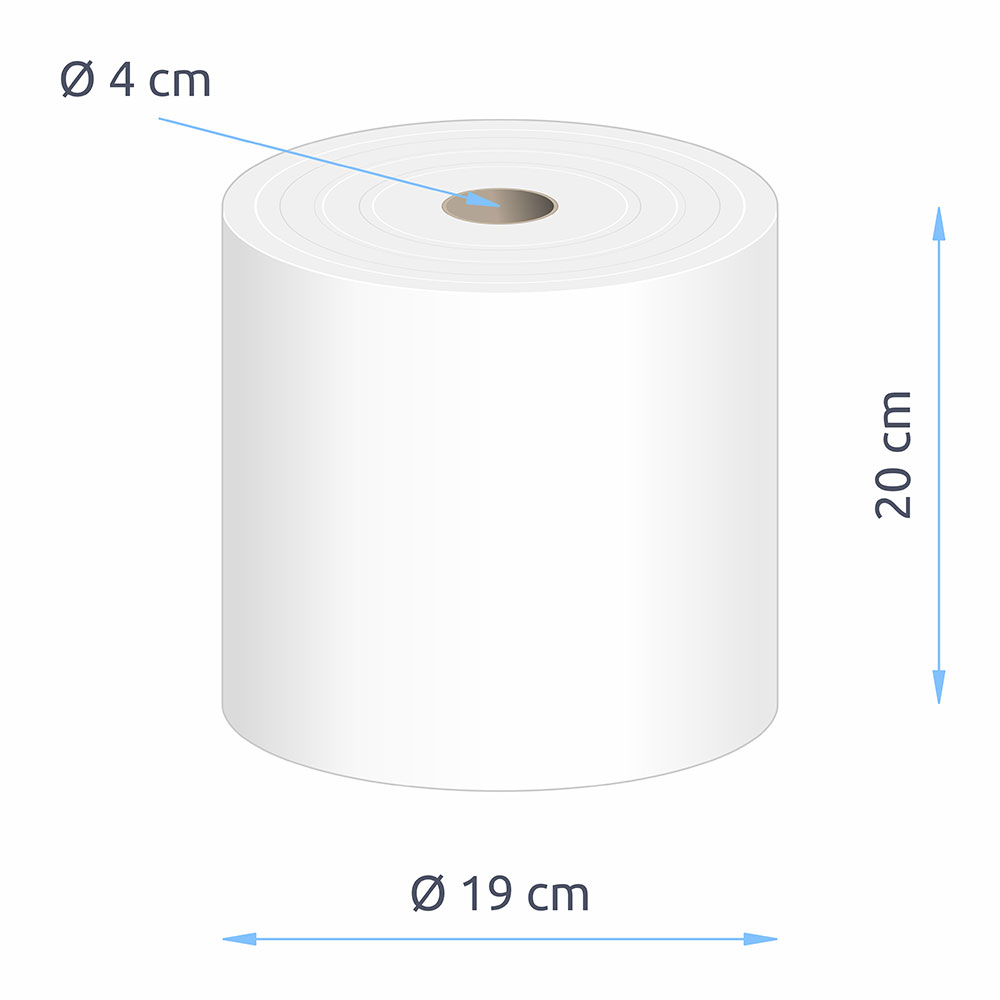 Handtuchrollen 3-lagig Zellstoff hochweiß 20cm Breite 4er Hülse - Palette (40 VE)
