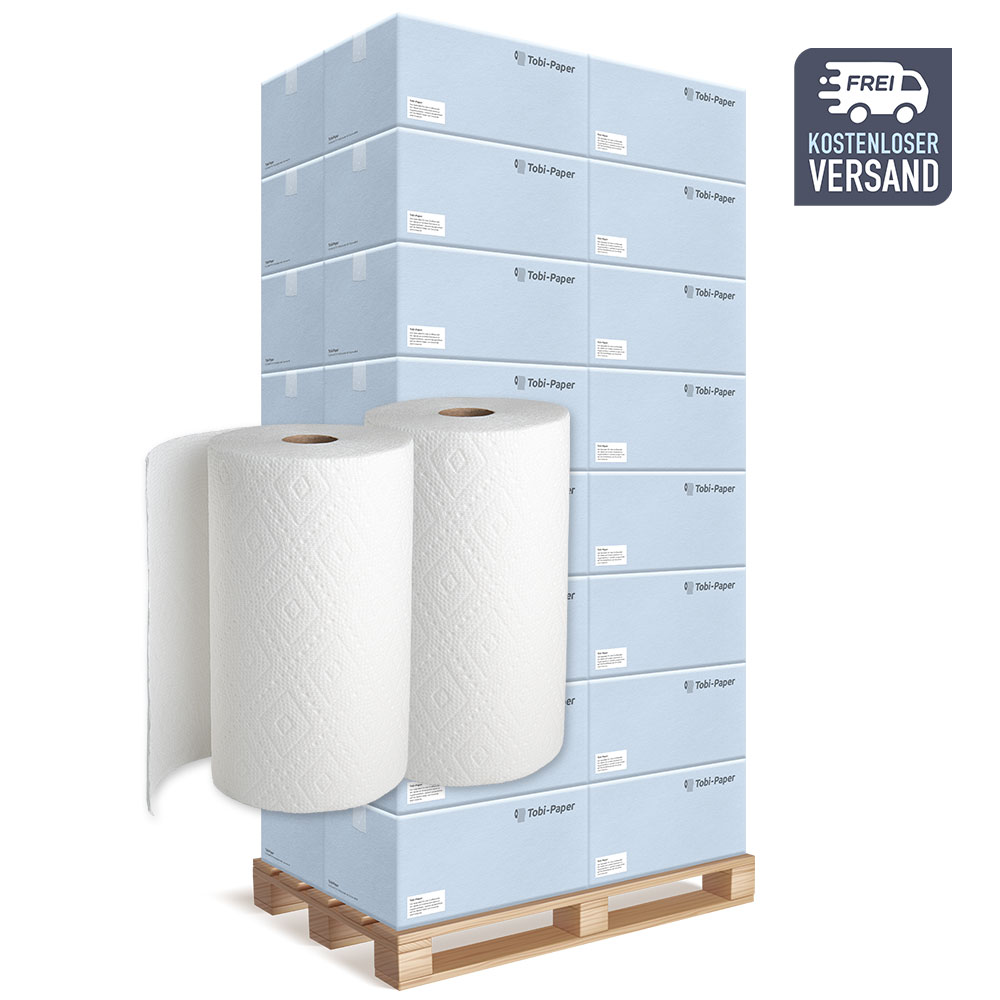 Küchenrollen 2-lagig Zellstoff hochweiß 50 Blatt pro Rolle - Palette (24 VE) Küchenrollen 2-lagig Zellstoff hochweiß 50 Blatt pro Rolle - Palette (24 VE)