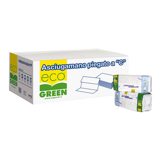Falthandtücher 1-lagig C-Falz Eco Green Recycling weiß 23x31cm - 3600 Blatt Falthandtücher 1-lagig C-Falz Eco Green Recycling weiß 23x31cm - 3600 Blatt