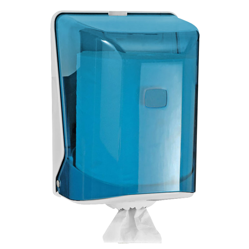 Handtuchrollenspender Innenabrollung transparent blau
