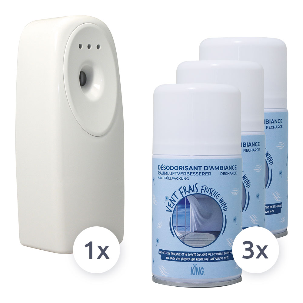 Hygiene-Set SP205 - King Spender + 3 Nachfüllkartuschen Frischewind Hygiene-Set SP205 - King Spender + 3 Nachfüllkartuschen Frischewind