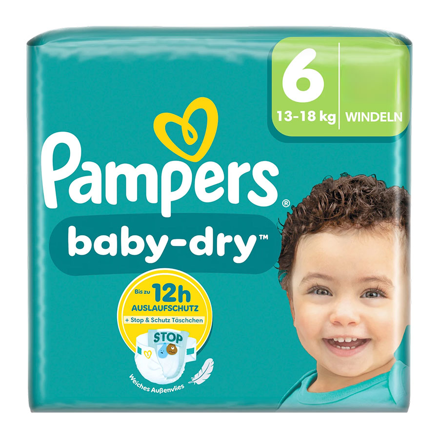 Pampers Baby Dry Windeln Größe 6 (13-18 kg) 124 Stück