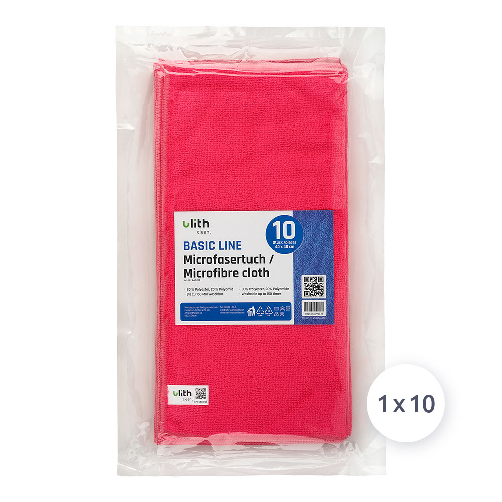 Microfasertücher Ulith Basic Line 40 x 40 cm rot 10 Stück Microfasertücher Ulith Basic Line 40 x 40 cm rot 10 Stück