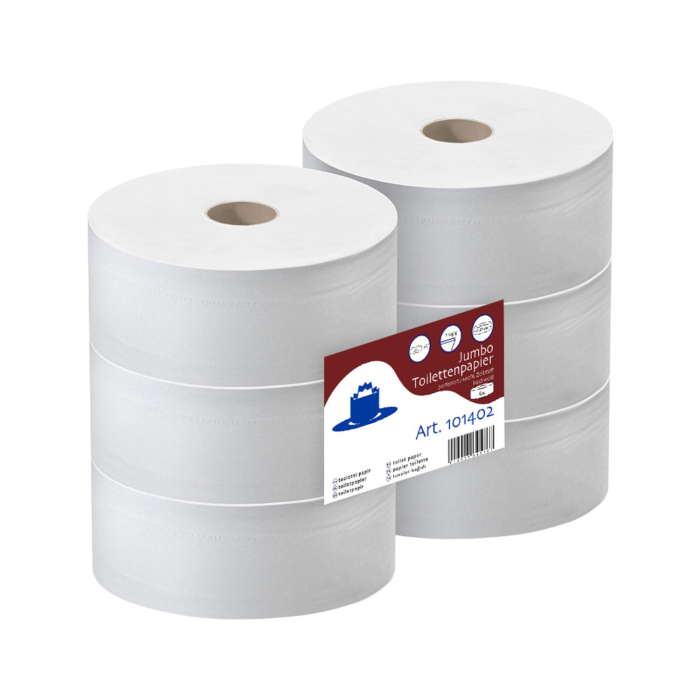 Jumborollen Toilettenpapier 2-lagig Zellstoff hochweiß Ø 26cm 300m pro Rolle - Palette (42 VE) Jumborollen Toilettenpapier 2-lagig Zellstoff hochweiß Ø 26cm 300m pro Rolle - Palette (42 VE)