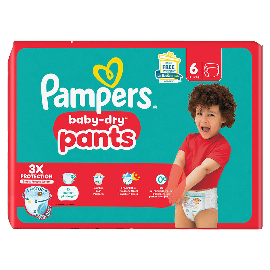Pampers Baby Dry Pants Extra Large Größe 6 (13-19 kg) 80 Stück