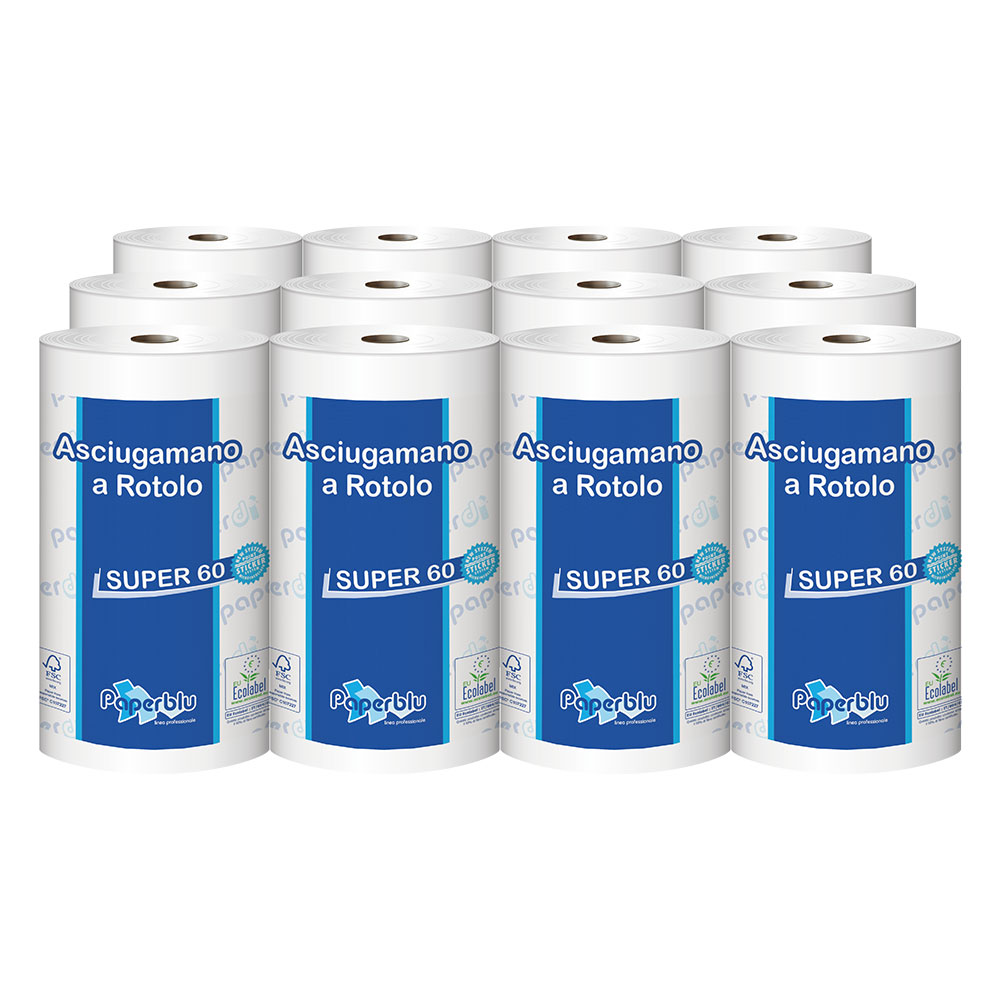 Handtuchrollen Paperblu 2-lagig Zellstoff hochweiß 21,3cm Breite 5cm Hülse - 12er Pack Handtuchrollen Paperblu 2-lagig Zellstoff hochweiß 21,3cm Breite 5cm Hülse - 12er Pack