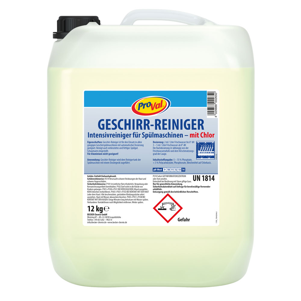 Geschirr-Reiniger ProVal mit Chlor 12 Kg Kanister