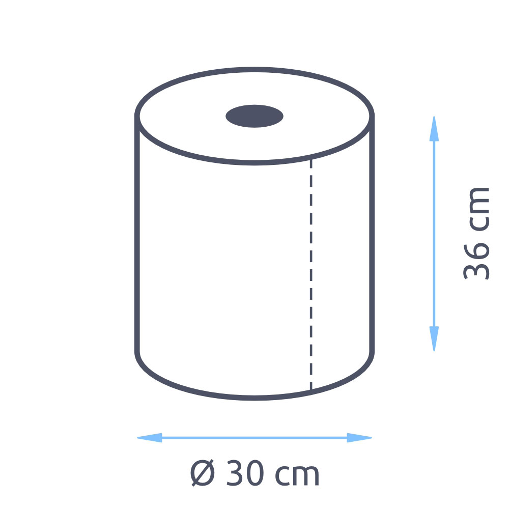 Putzrolle 3-lagig Zellstoff blau 36x36cm 1000 Blatt