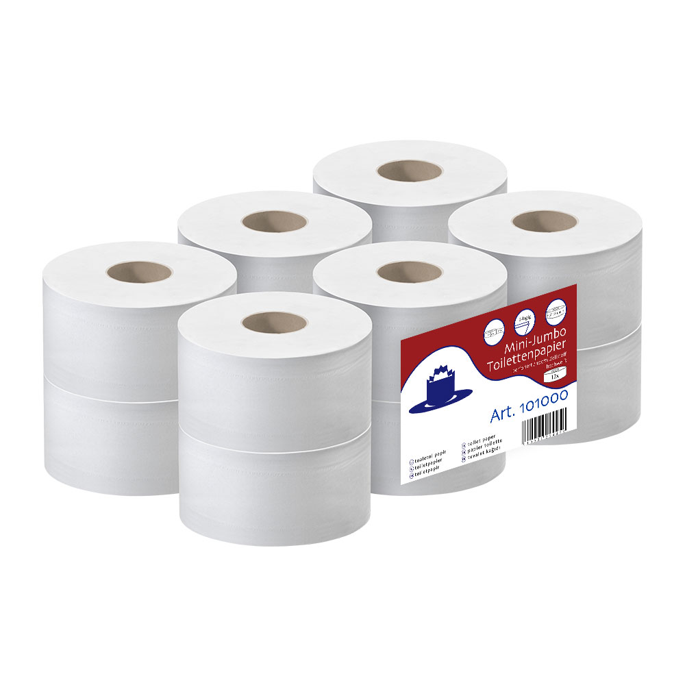 Jumborollen Toilettenpapier 2-lagig weiß Ø 18cm