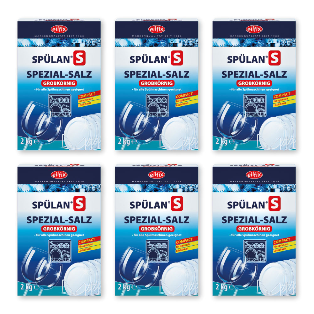 Spülan S - Spezialsalz Becker grobkörnig - 6 x 2 Kg Faltschachtel