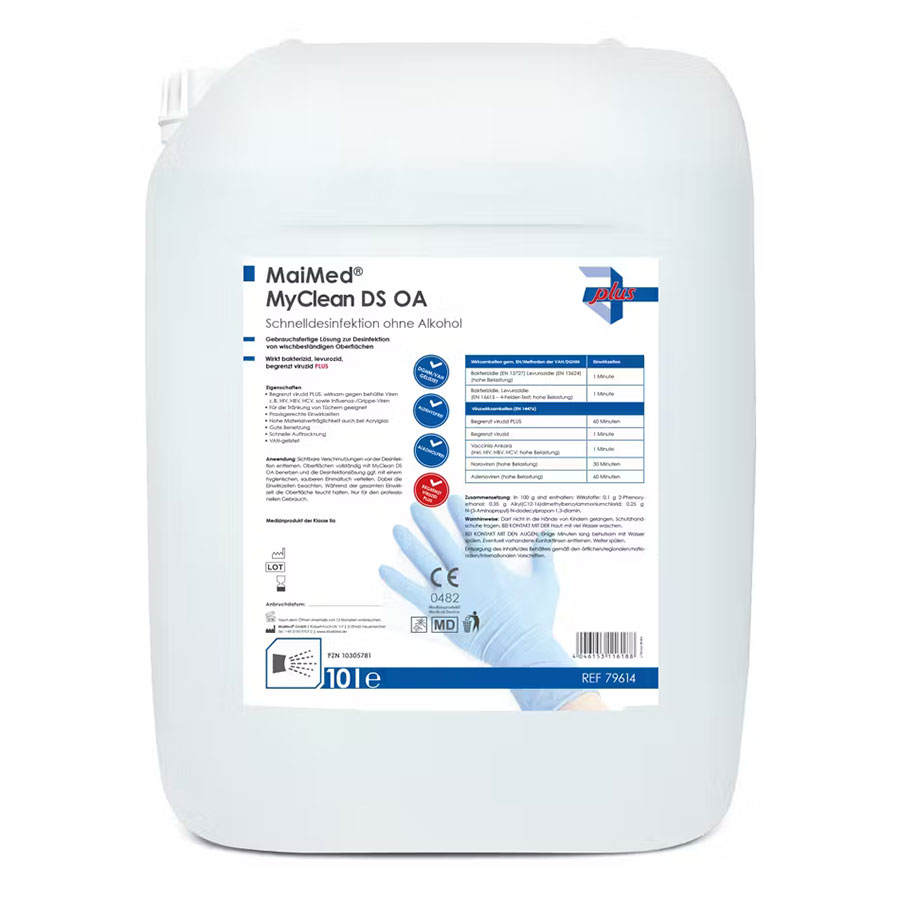 Schnelldesinfektion MyClean DS OA 10 Liter Kanister Schnelldesinfektion MyClean DS OA 10 Liter Kanister