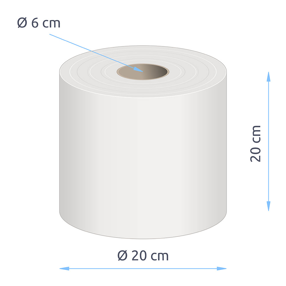 Handtuchrollen 1-lagig Recycling weiß 20cm Breite 6cm Hülse - 6er Pack Handtuchrollen 1-lagig Recycling weiß 20cm Breite 6cm Hülse - 6er Pack