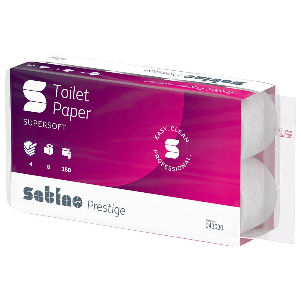 Toilettenpapier Satino by WEPA Prestige 4-lagig Zellstoff 150 Blatt - 72 Rollen