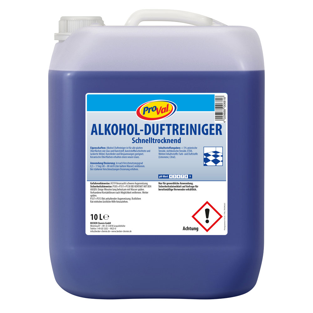 Alkohol-Duftreiniger ProVal 10 Liter Kanister Alkohol-Duftreiniger ProVal 10 Liter Kanister