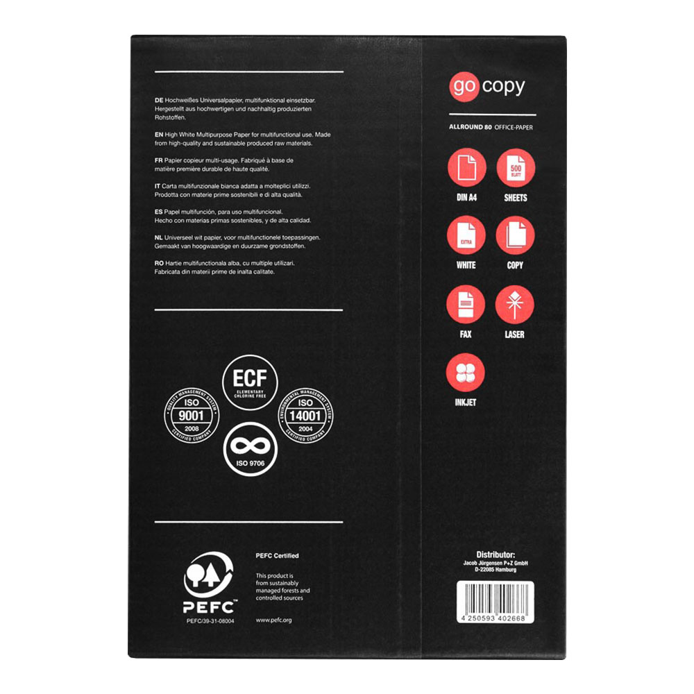 Kopierpapier go copy Allround 80 Din A4 75g/m² 5x500 Blatt