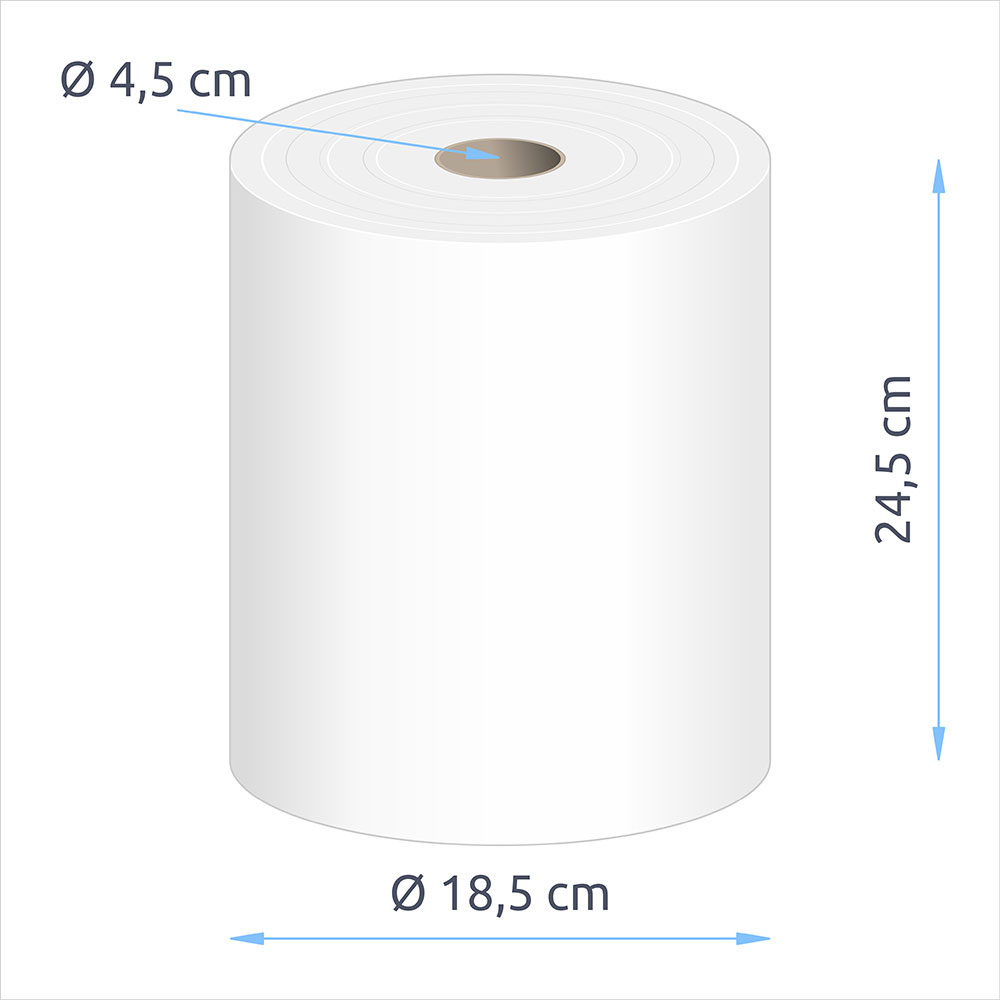 Handtuchrollen 2-lagig Zellstoff hochweiß 24,5cm Breite 4,5er Hülse - Palette (36 VE)