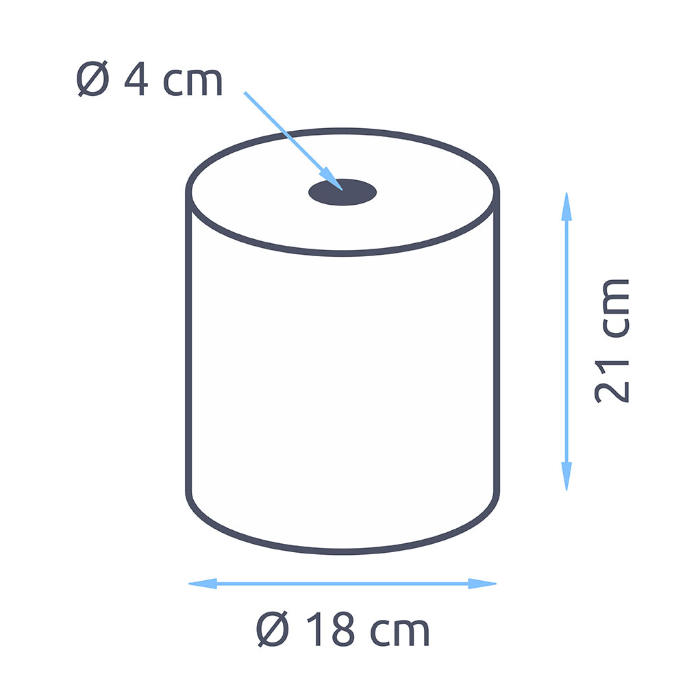 Handtuchrollen Paperdi 2-lagig Zellstoff hochweiß 21cm Breite 4cm Hülse 