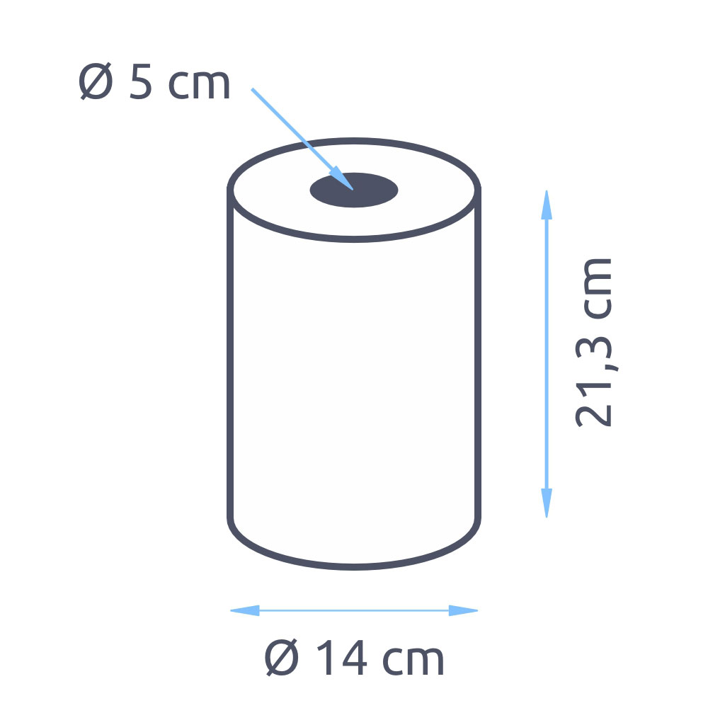 Handtuchrollen Paperblu 2-lagig Zellstoff hochweiß 21,3cm Breite 5cm Hülse