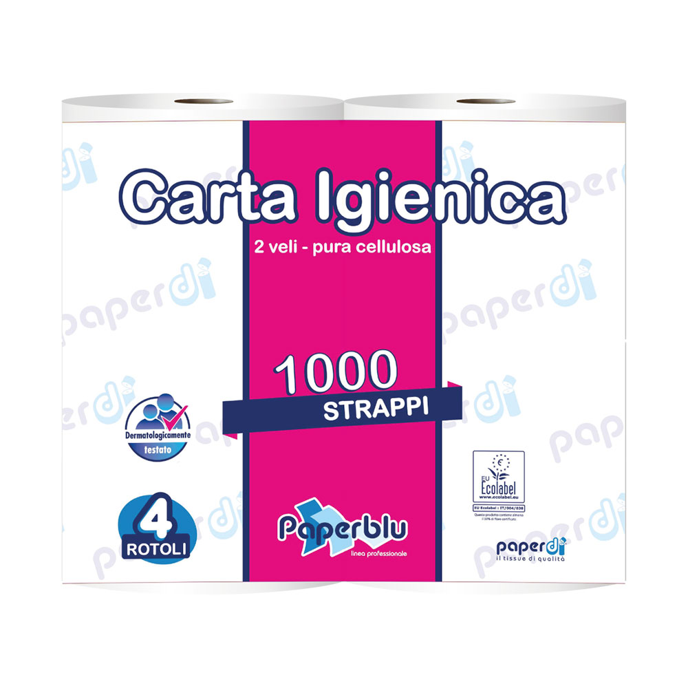 Toilettenpapier Paperblu 2-lagig Zellstoff hochweiß 250 Blatt - 40 Rollen