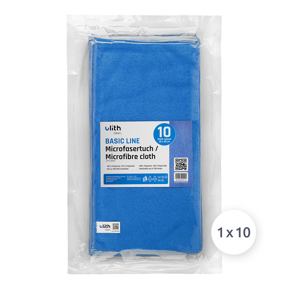 Microfasertücher Ulith Basic Line 40 x 40 cm blau 10 Stück Microfasertücher Ulith Basic Line 40 x 40 cm blau 10 Stück