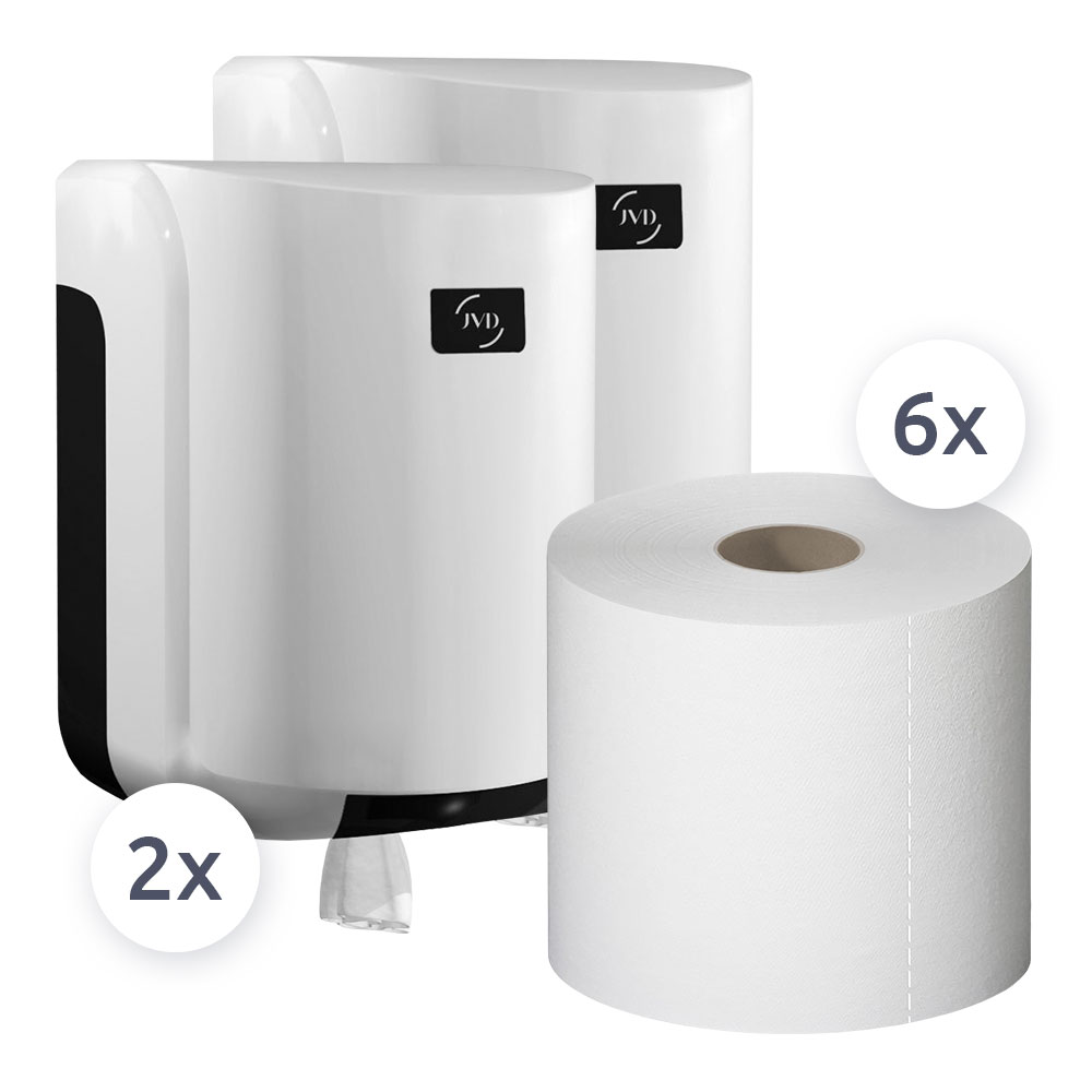 Hygiene-Set SP201-W - 2 Spender + 6 Handtuchrollen Hygiene-Set SP201-W - 2 Spender + 6 Handtuchrollen