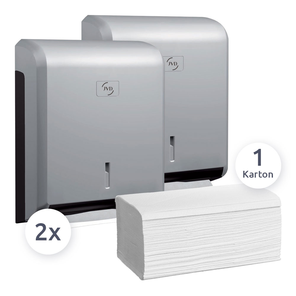 Hygiene-Set SP203-MG - 2 Spender + Falthandtuch Karton