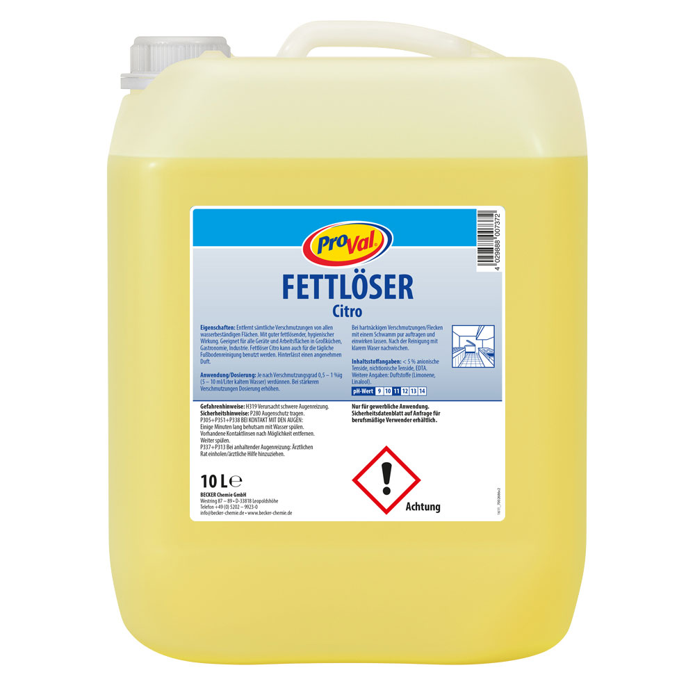 Fettlöser ProVal Citro 10 Liter Kanister Fettlöser ProVal Citro 10 Liter Kanister