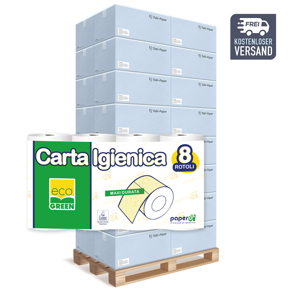 Toilettenpapier Paperdi Eco Green 2-lagig RC-Tissue weiß 250 Blatt - Palette (33 VE) Toilettenpapier Paperdi Eco Green 2-lagig RC-Tissue weiß 250 Blatt - Palette (33 VE)