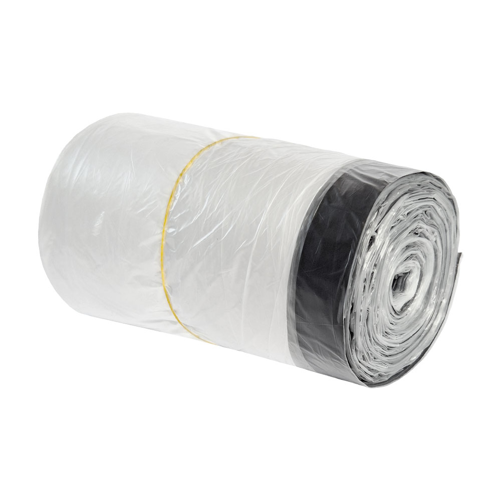 Zugbandsäcke 120 Liter transparent HDPE 70 x 100 + 5 cm 16μ Karton mit 500 Stück Zugbandsäcke 120 Liter transparent HDPE 70 x 100 + 5 cm 16μ Karton mit 500 Stück